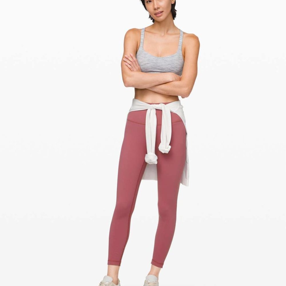 NWT Lululemon High Rise Wunder Under Leggings  25" Size 10 Pink Moss Rose Mauve